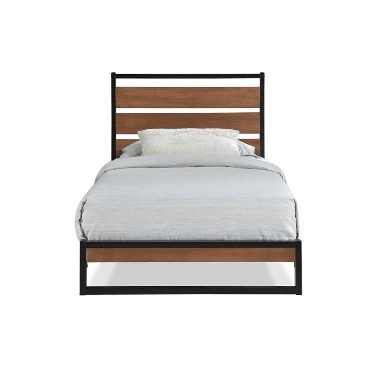 Wooden Iron Bed Wholesale Modern Bed Furniture