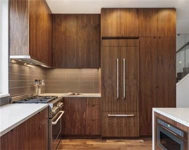 Apartment Practical Multifunctional Large Storage Wood Grain Laminate Kitchen Cabinet