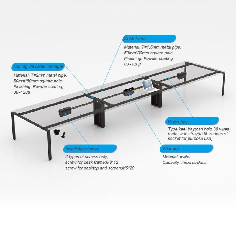 Good Quality Large Elegant Modern Meeting Wholesale 20 Person Conference Table
