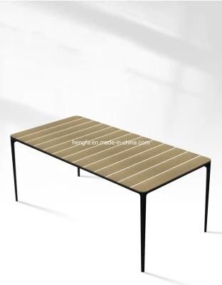 Outdoor Balcony Furniture Aluminum Alloy Plastic Wood Patio Sets Dining Table