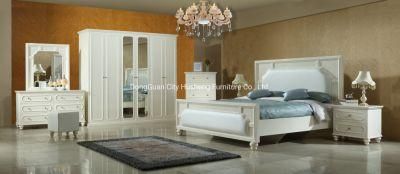 Elegant King Bed European Design Wooden Furniture Bedroom Set