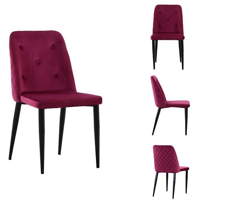 Hot Sale Home Living Room Restaurant Furniture Upholstered Fabric Velvet Dinining Chair for Banquet