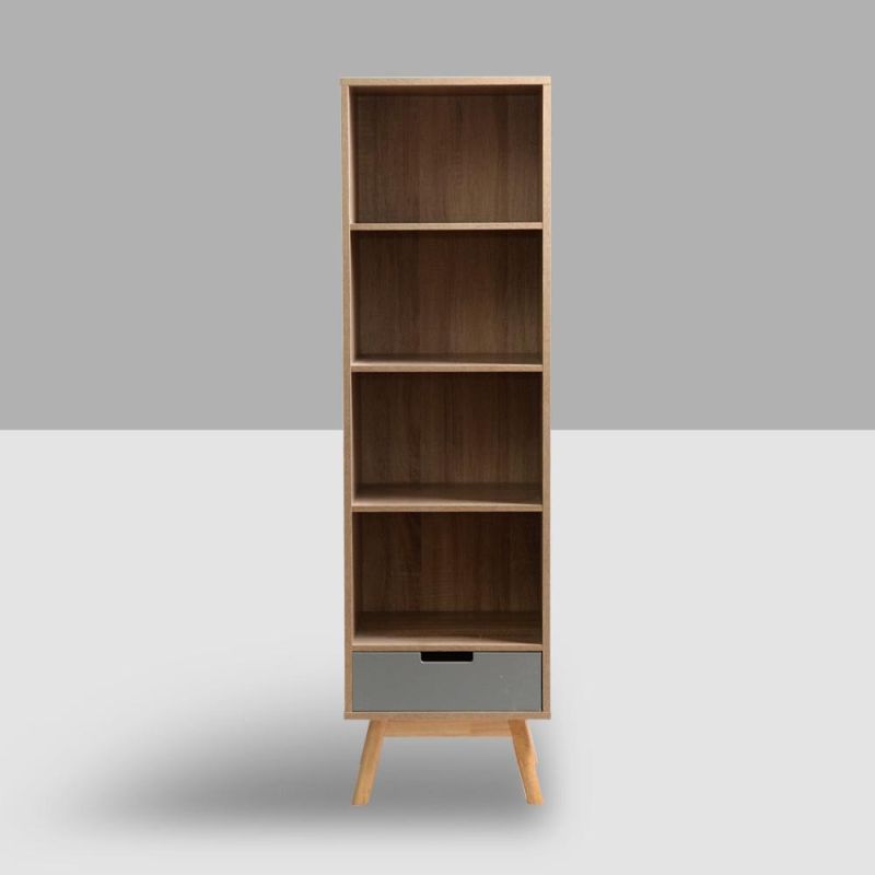 Small Wood Home Furniture Modern Corner Bookcase for Home Office 