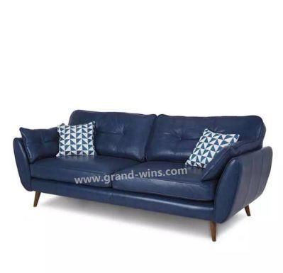 Modern Living Room Furnitures Top Grain Sectional Italy Leather Recliner Corner Sofa