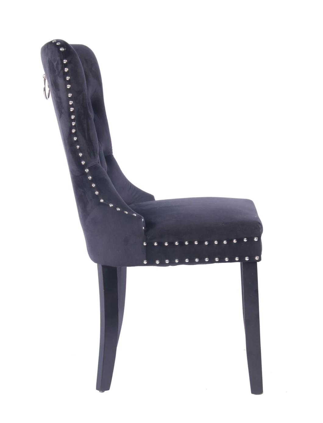 Hot Sale Modern Design Hotel Restaurant Furniture Velvet Wood Dining Chair