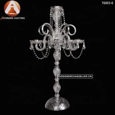 6 Candle Crystal Wedding Candelabra
