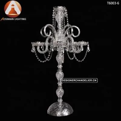 6 Candle Crystal Wedding Candelabra