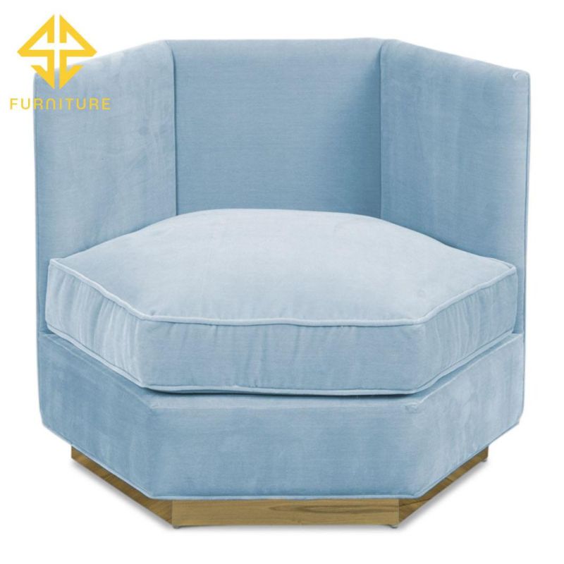 Commercial Furniture Velvet Fabric Hotel Accent Chair with Metal Base
