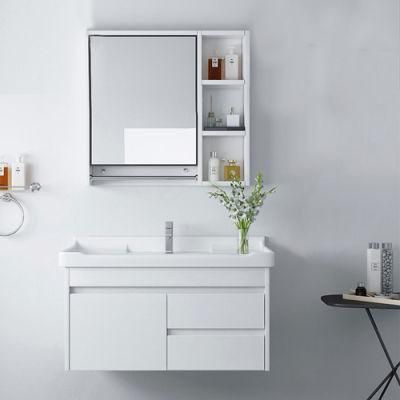 White Lacquer Wall Mounted Washbasin Cabinet Vanity Bathroom Modern