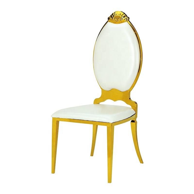 Modern Dining Furniture New Design Round Back Gold Stainless Steel Chair for Wedding