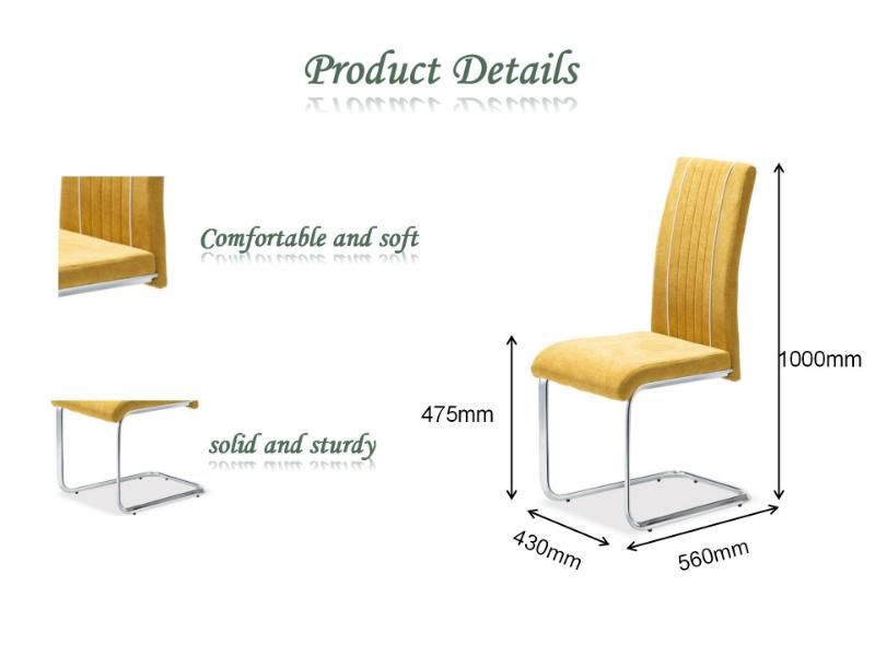 Nordic Design Home High Quality Restaurants Furniture High Back Fabric Chair Luxury Dining Chair