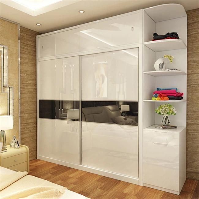 Woodgrain MDF Finish Master Bedroom Walk in Closet Wardrobe