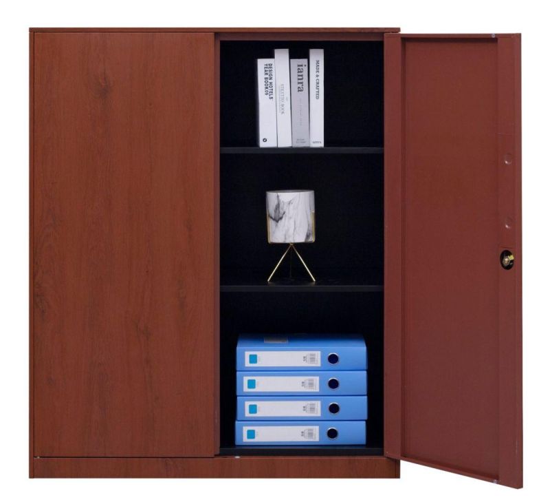Modern Simple 2 Door Office Storage Furniture Steel Transfer Printing Metal File Cabinet with Lock