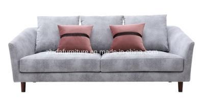 Small Size Living Room Velvet Sofa with Wooden Legs