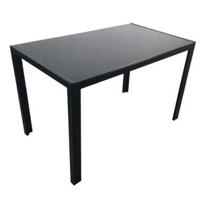 Cheap Price Home Furniture Durable Glass and Marble Top Dining Table with Metal Legs