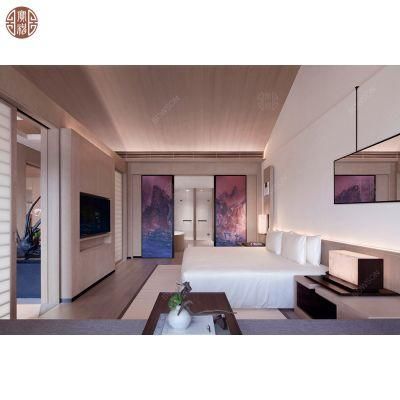 Japanese Style Resort Interior Design Hotel Bedroom Furniture Rattan Decoration