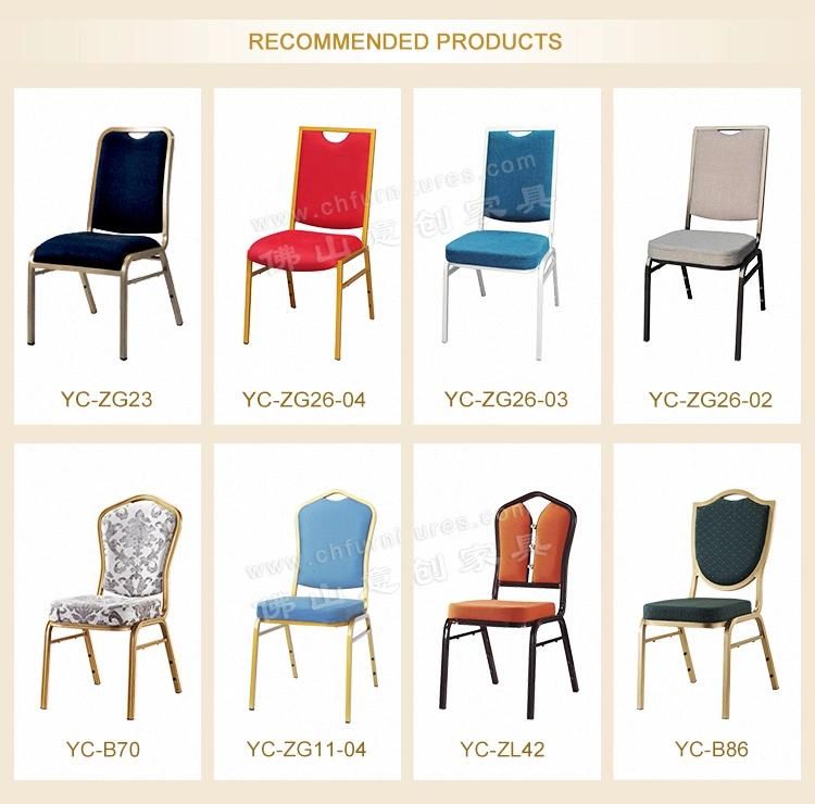 Yc-Zl46 High Quality and Elegant Black Metal Hotel Stacking Banquet Chair