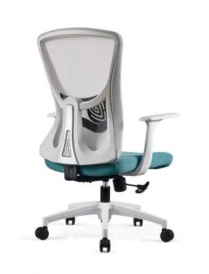 Multi-Colored Adjustable Headrest Middle Fabric Revolving Ergonomic Executive Chair