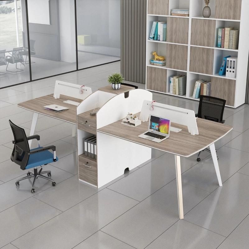 European Modern Office Furniture Partition 4 Seats Staff Workstation with Storage