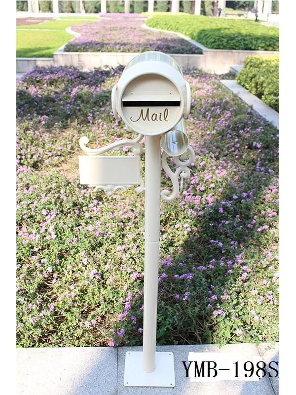 White Powder Coating Outdoor Free Standing Mailbox Letter Box with Lock