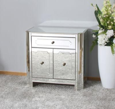 Modern Simple Design Glass Chest Cabinet Mirrored Furniture for Hotel
