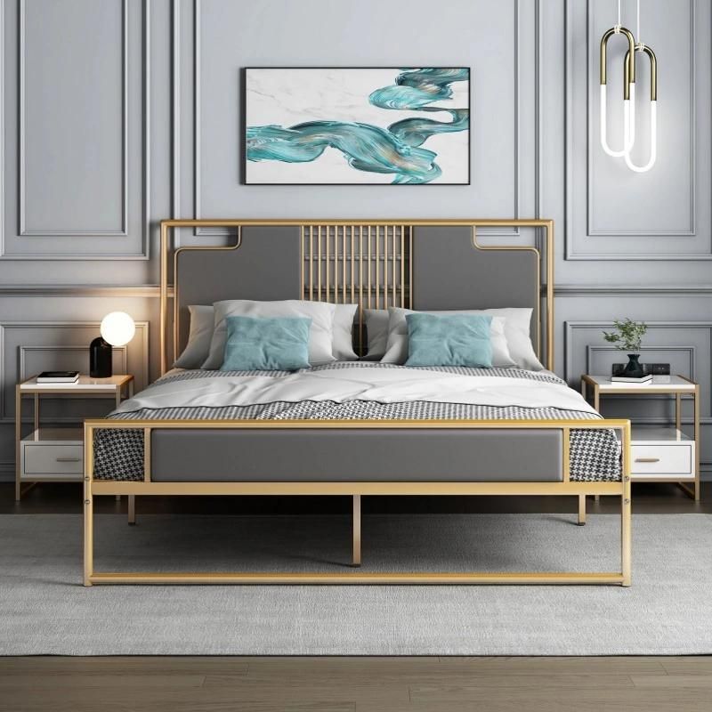 Hyc-Bl11 Ins Style Modern Stainless Steel Frame Double Metal Bed for Sale