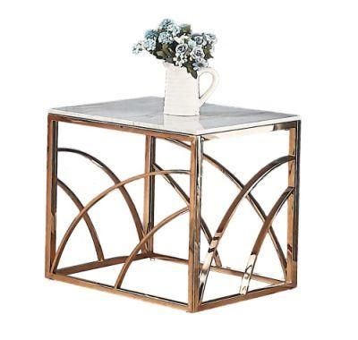 Wholesale Furniture Polished Stainless Steel Glass Top Outdoor Garden Table Coffee Table