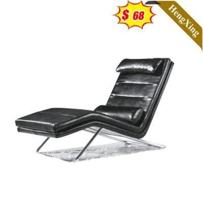 Simple Design Living Room Office Hotel Lobby Black Color PU Fabric Leisure Lounge Chair