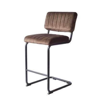 Bar Furniture Home Hotel Living Room Nordic Design Chair Fabric Upholstered Bar Chair Metal Chair
