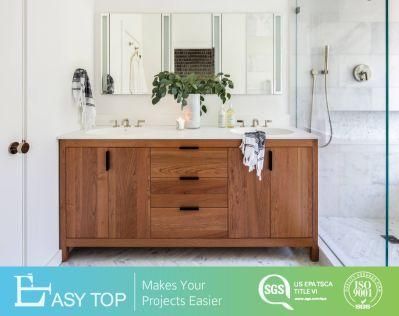 Floor Mounted Modern Solid Wood Cabinet Wholesale Wooden Bathroom Vanities with Legs