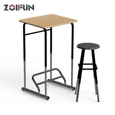 School Students Children Kids High Height Standing Stool Desk Set Office Preschool Classroom Set Furniture