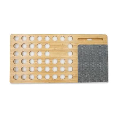 Bamboo Laptop Desk Board Multi Tasking Bed Tray Board Diamond Vent Holes Lap Tray with Tablet Phone Slot &amp; Mouse Pad