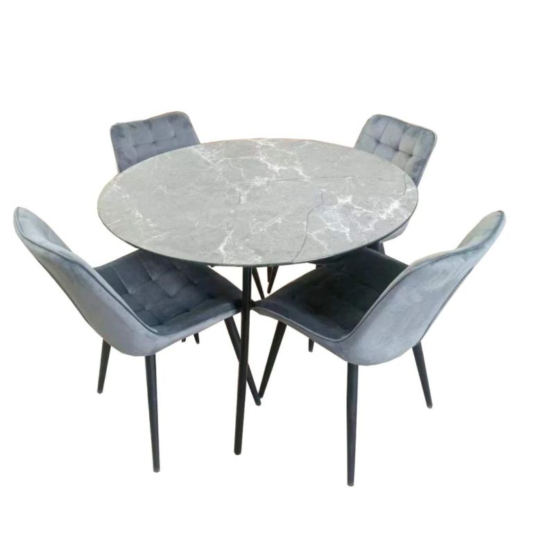 Modern Design Home Furniture MDF Material Dining 4 Chairs Table Sets