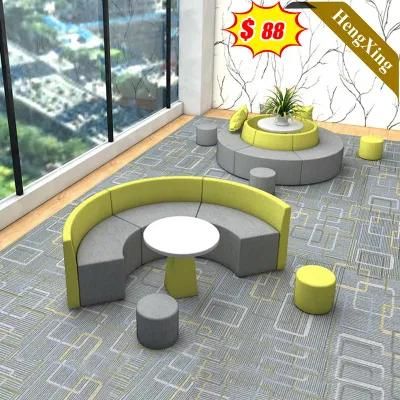 Modern Home Furniture Set Coffee Table Round Guest Waiting Office Leather Leisure 3 Seats Sofas
