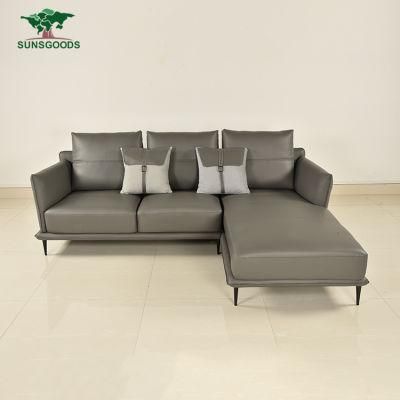 Latest Design Modern Leather Classic Wood Sofa Wooden Frame Home Furniture Sofa