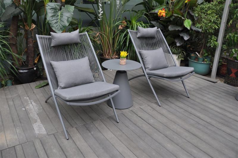 Modern Outdoor Garden Rattan Aluminum Leisure Chair with Table