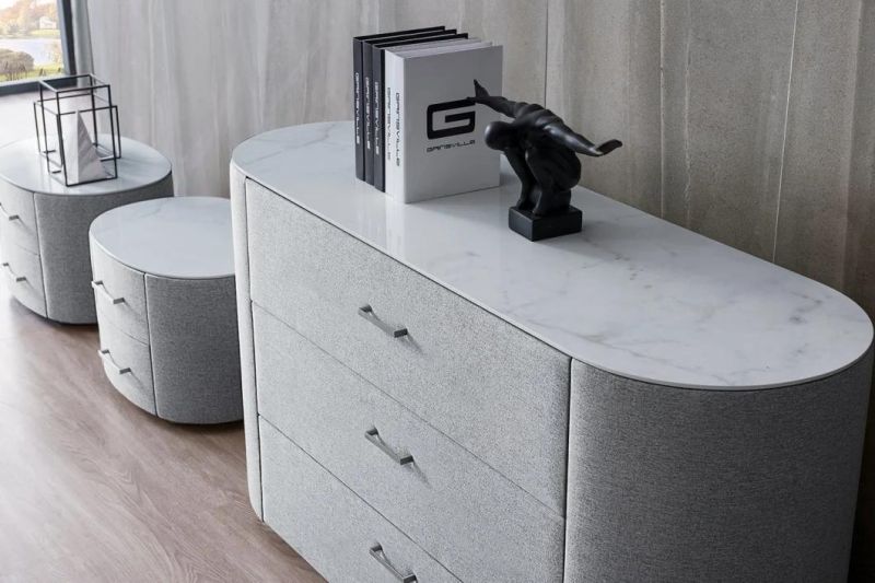 China Wholesale Foshan Factory Modern Furniture Bed Side Table Nightstands Gns100