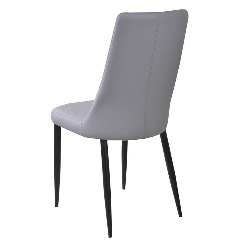 Modern Classic High Back Linen Navy Blue Pink Dining Room Chair Restaurant PU Leather Metal Legs Upholstered Dining Chair