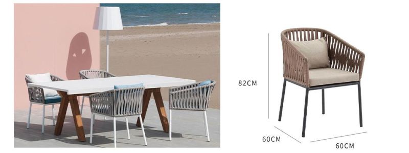 Weather Resistance Patio Moulded Aluminum Outdoor Garden Chair Dining Rattan Chair