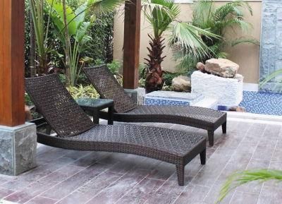 Foshan Factory Outdoor Furniture PE Rattan Sun Lounger High Quality