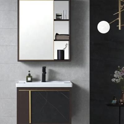 Black Hotel Wash Basin Wall Mounted Bathroom Vanity Cabinet Modern Toilet Furniture with Mirror