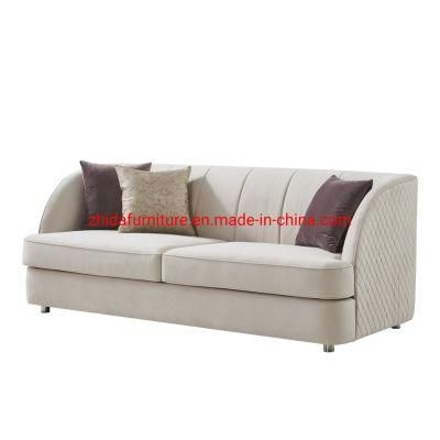 Modern Beige Fabric 3 Seat Living Room Bedroom Sofa for Hotel Lobby