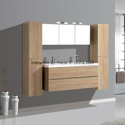 Popular MDF Wall Bathroom Vanities with Ceramic Basin