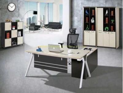 Modern Melamine Executive Desk Office Furniture Table Iron Leg