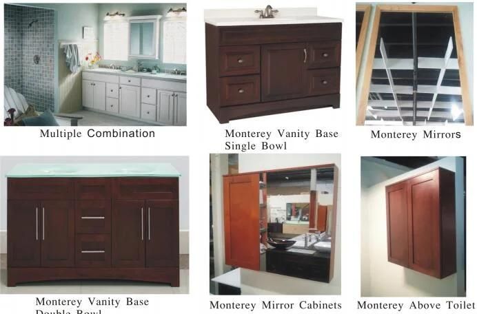 MDF PVC Solid Wood Bathroom Furniture Vanity Cabinet Set