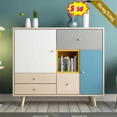 Creative Mixed Color Classic Style Wooden Modern Office Living Room Furniture Storage Drawers Cabinet