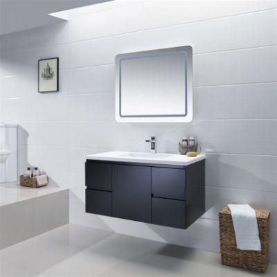 Modern Black Bathroom Vanity Oak Basin Cabinet with Mirror Bathroom Furniture