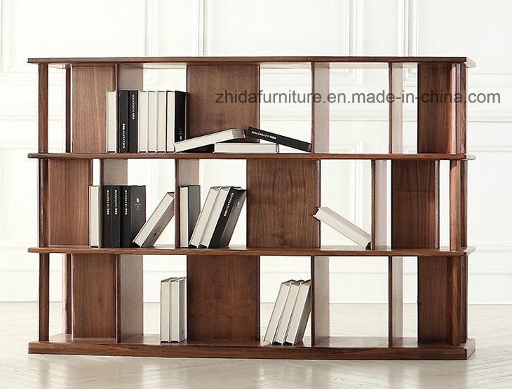 Living Room Solid Wood Walnut Color Bookshelf