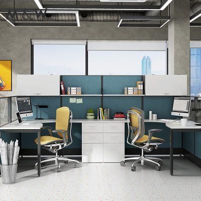 Factory Direct Sale Modern Aluminum Desk L-Shaped High Quality Low Glass Cubicle Wall Fabric Office Partition