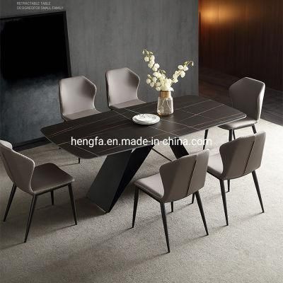 New Design Metal Table Frame Square Marble Restaurant Furniture Dining Table